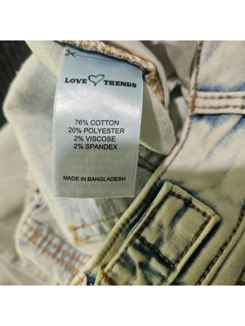 Love Trends Women's Light Wash Wide Leg Jeans with Side Ties Size 3 - Picture 4 of 6